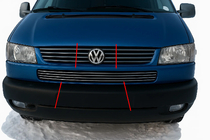 Volkswagen T4 Transporter 1990–2003 Nerezové kryty na mriežku v nárazníku Косою капот (4 ks) fotografia 1