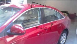 Chevrolet Cruze 2009–2015 Kompletné okenné lišty (pre verziu Sedan, nerez) fotografia 2