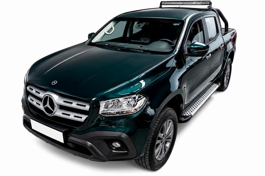 Mercedes X class 2017–2020 Bočné nášľapy Allmond Grey (2 ks, hliník) Image
