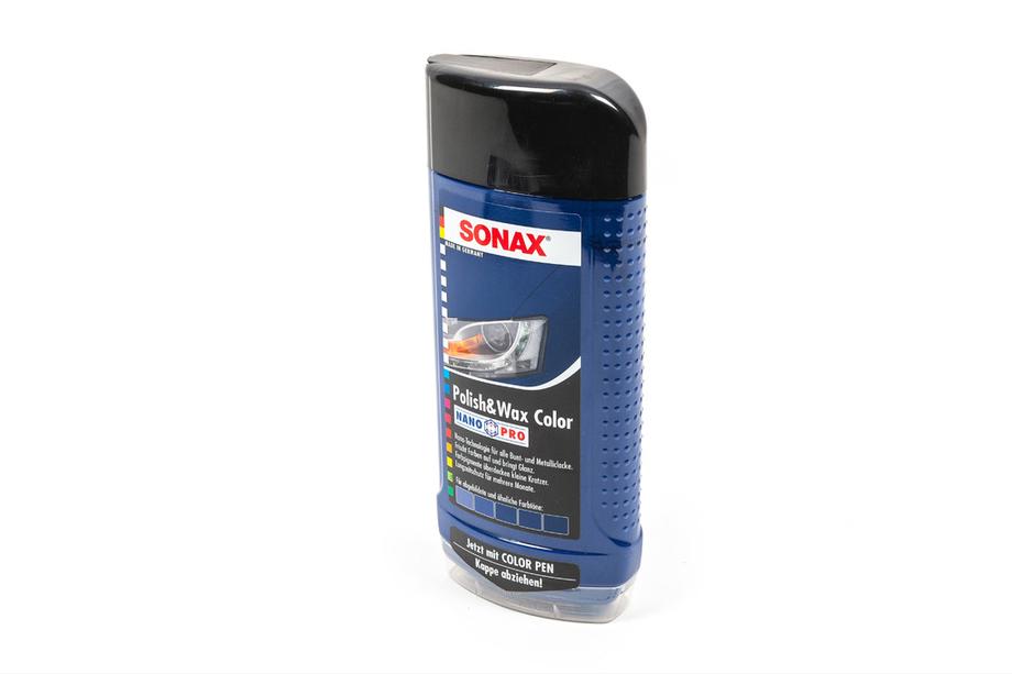 Sonax NanoPro farebná leštenka s voskom modrá 500 ml Image