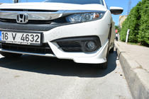 Honda Civic Sedan X 2016–2021 Rohové nadstavce predného nárazníka (na lakovanie) fotografia 3