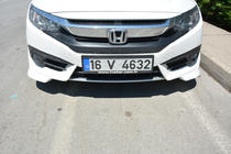Honda Civic Sedan X 2016–2021 Rohové nadstavce predného nárazníka (na lakovanie) fotografia 2