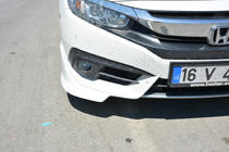 Honda Civic Sedan X 2016–2021 Rohové nadstavce predného nárazníka (na lakovanie) fotografia 1