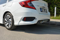 Honda Civic Sedan X 2016–2021 Rohové nástavce na zadný nárazník (na lakovanie) fotografia 1