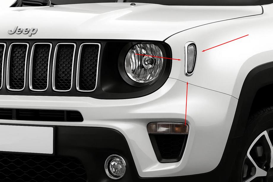 Jeep Renegade 2014– Chrómové kryty smerových opakovačov (2 ks, nerez) Image