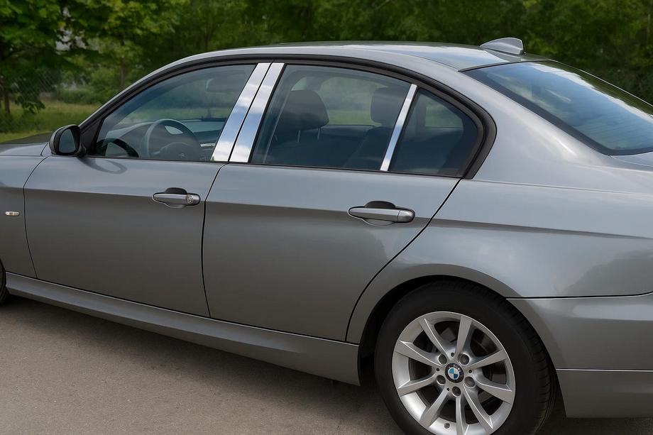 BMW 3 rad E90/E91 2005–2011 Nerezové kryty stĺpikov dverí Image