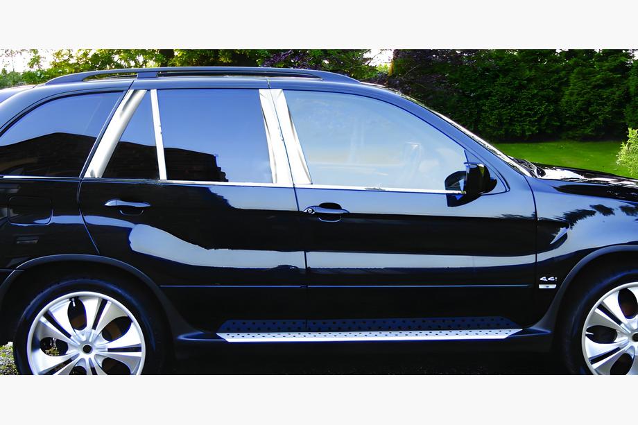 BMW X5 F15 2013–2018 Lišty stĺpikov dverí (nerez) Image