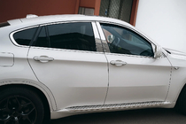 BMW X6 E71 2008–2014 Kompletné okenné lišty (10 ks, nerez) fotografia 1