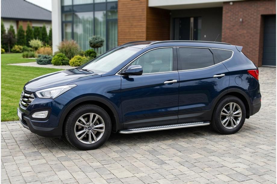 Hyundai Santa Fe 3 2012–2018 Bočné nášľapy Maydos V2 (2 ks, hliník/nehrdzavejúca oceľ) Image
