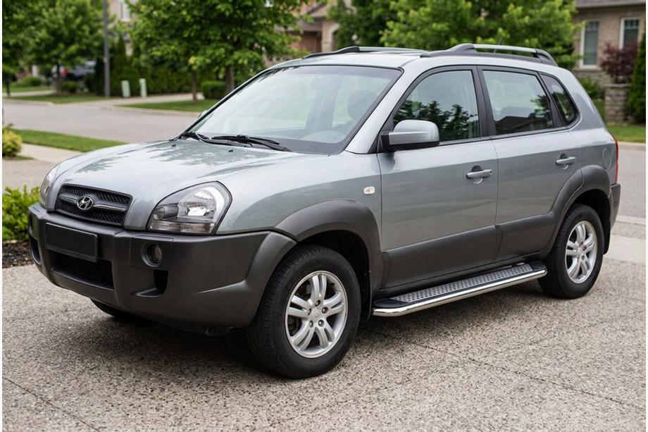Hyundai Tucson JM 2004– Bočné nášľapy Maydos V2 (2 ks, hliník/nehrdzavejúca oceľ) Fotografia 1