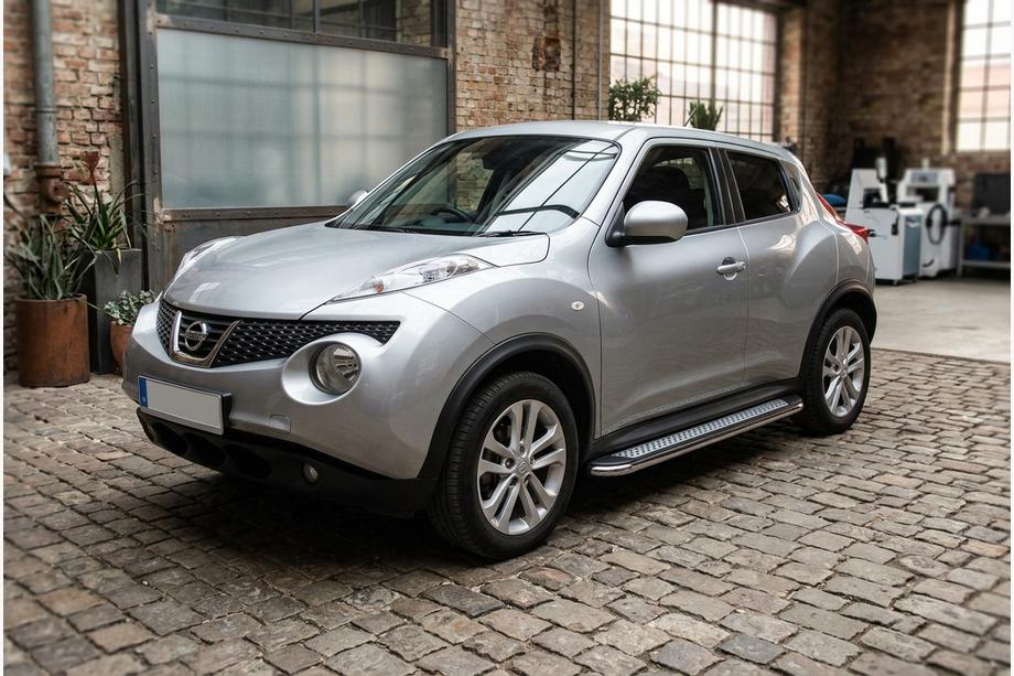 Nissan Juke 2010–2019 Bočné nášľapy Maydos V2 (2 ks, hliník/nehrdzavejúca oceľ) Image