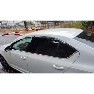 Okenné veterné deflektory s chrómovou lištou LiftBack (4 ks, Niken) Skoda Octavia III A7 2013–2019 fotografia 1