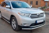 Toyota Highlander 2008–2013 Predný ochranný rám ST008 (2010-2013, nerez) fotografia 3