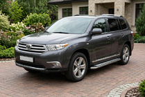 Toyota Highlander 2008–2013 Bočné nášľapy Maydos V2 (2 ks, hliník/nehrdzavejúca oceľ) fotografia 1