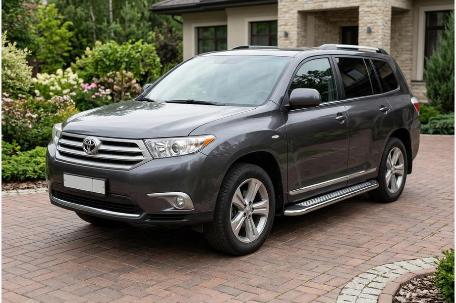 Toyota Highlander 2008–2013 Bočné nášľapy Maydos V2 (2 ks, hliník/nehrdzavejúca oceľ) Image