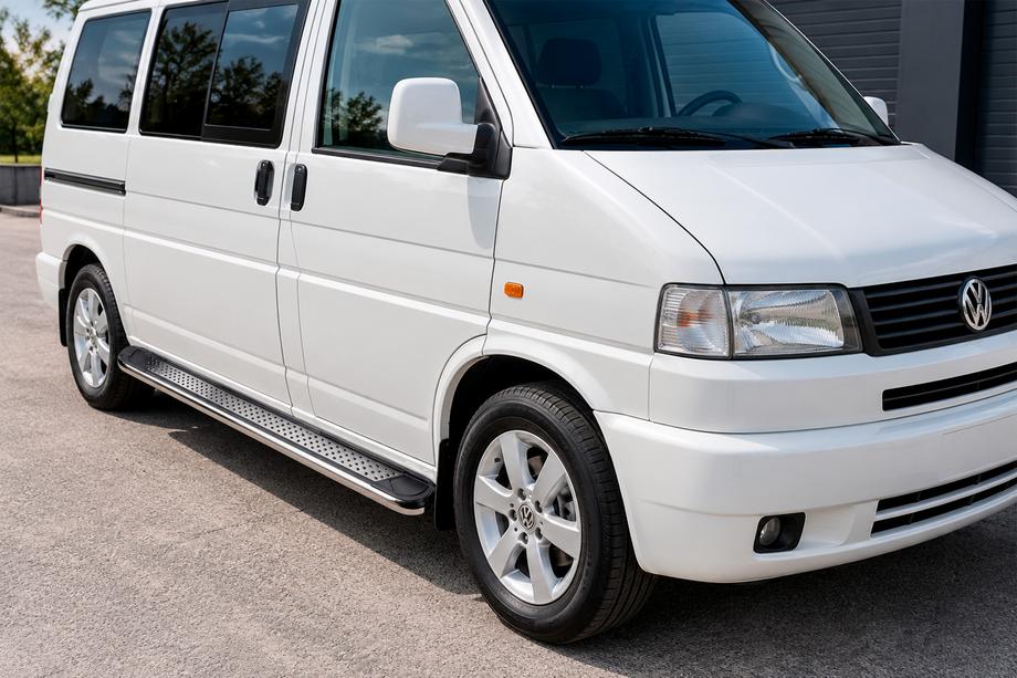 Volkswagen T4 Transporter 1990–2003 Bočné nášľapy Maydos V2 (2 ks, hliník/nehrdzavejúca oceľ) Image