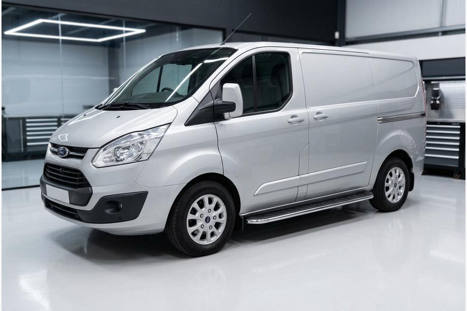 Ford Custom 2013–2022 Bočné nášľapy Maydos V1 (2 ks, hliník / nerez) Image