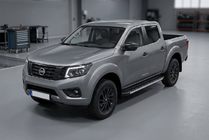 Nissan Navara/NP300 2016– Bočné nášľapy Duru (2 ks, hliník) fotografia 1