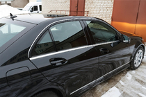 Mercedes trieda C W204 2007–2015 Kryty líšt okien (6 ks, nerez) fotografia 1