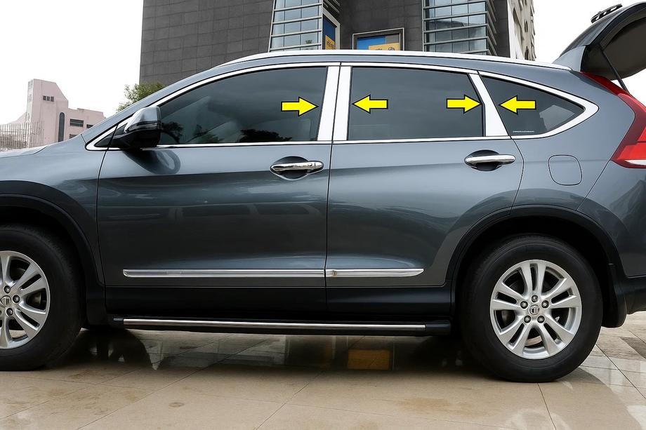 Honda CRV 2012–2016 Lišty stĺpikov dverí (6 ks, nerez) Image