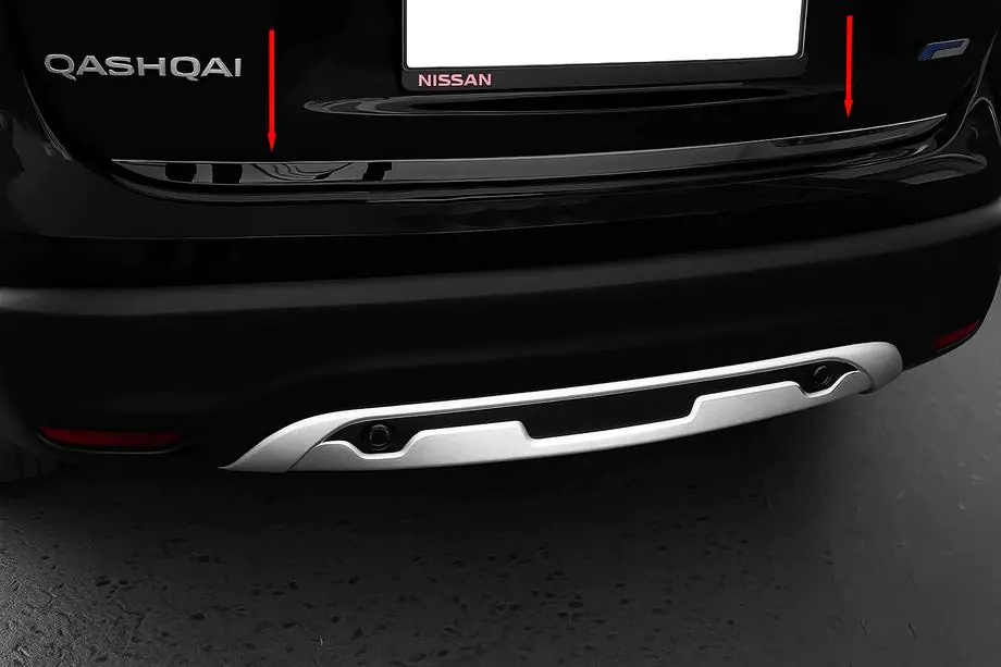 Nissan Qashqai 2014–2021 Lišta hrany kufra Čierny chróm (nerez) Image
