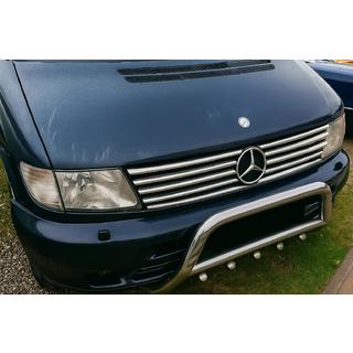 Nerezové lišty na masku (V-class) Mercedes Vito W638 1996–2003 fotografia 1