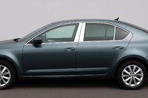 Skoda Octavia III A7 2013–2019 Lišty na stĺpiky dverí (6 ks, nehrdzavejúca oceľ) fotografia 1