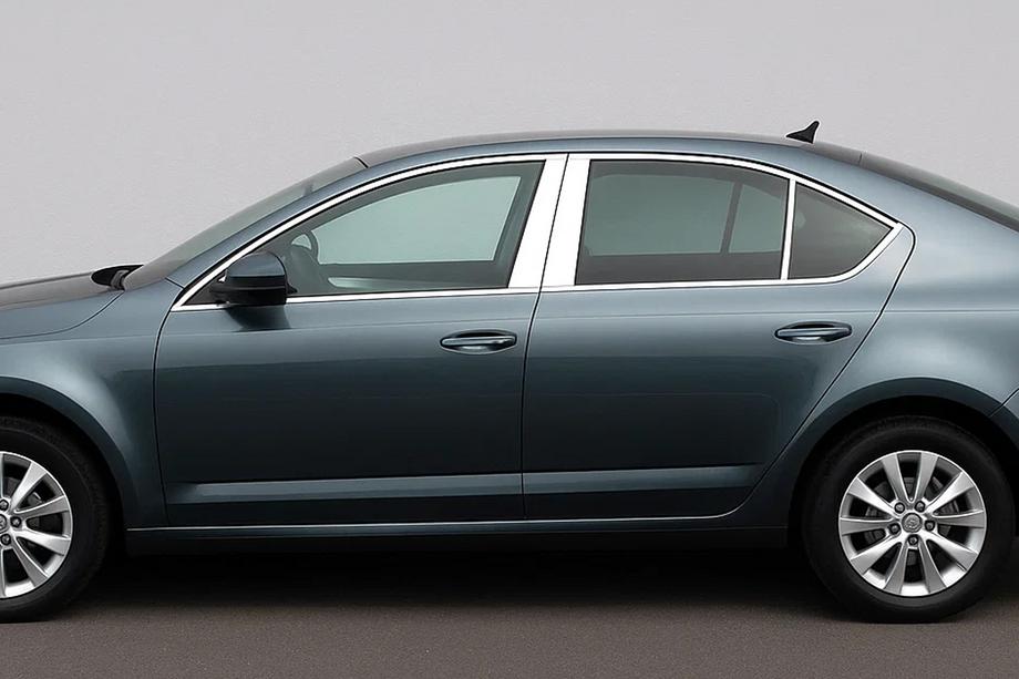 Skoda Octavia III A7 2013–2019 Lišty na stĺpiky dverí (6 ks, nehrdzavejúca oceľ) Image
