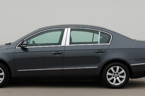 Volkswagen Passat B6 2006–2012 Lišty stĺpikov dverí (SD, nerez) fotografia 1