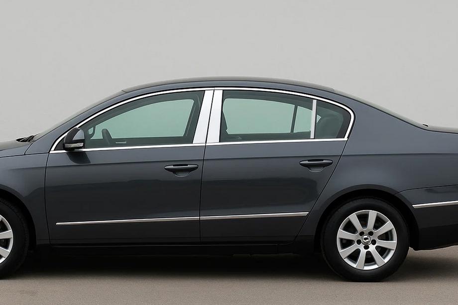 Volkswagen Passat B6 2006–2012 Lišty stĺpikov dverí (SD, nerez) Image