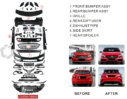 Mercedes A-class W176 2012–2018 Bodykit sada (A45 AMG) fotografia 3