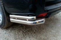 Toyota Land Cruiser Prado 150 2009–2023 Zadné rohové chrániče AK003-Подвійний (nerezová oceľ) fotografia 3
