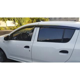 Okenné deflektory s chrómovou lištou HB (4 ks, Niken)