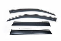 Skoda Rapid 2012–2019 Okenné deflektory s chrómovou lištou SD (4 ks, Niken) fotografia 8