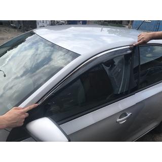 Okenné deflektory s chrómovou lištou SD (4 ks, Niken) Skoda Rapid 2012–2019 fotografia 4