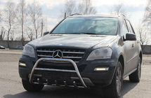 Mercedes ML W164 2005–2011 Predný ochranný rám WT003 (nerez) fotografia 4