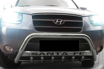 Hyundai Santa Fe 2 2006–2012 Predný ochranný rám WT004 (nerez) fotografia 3