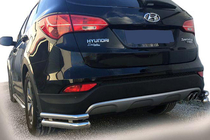 Hyundai Santa Fe 3 2012–2018 Zadné rohové oblúky AK-003-Dvojité (nerez) fotografia 1