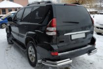 Toyota Land Cruiser Prado 120 2002–2009 Zadné dvojité rohové ochranné rámy AK003-2 (2 ks, nerez) fotografia 3