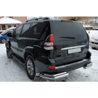 Zadné dvojité rohové ochranné rámy AK003-2 (2 ks, nerez) Toyota Land Cruiser Prado 120 2002–2009 fotografia 3