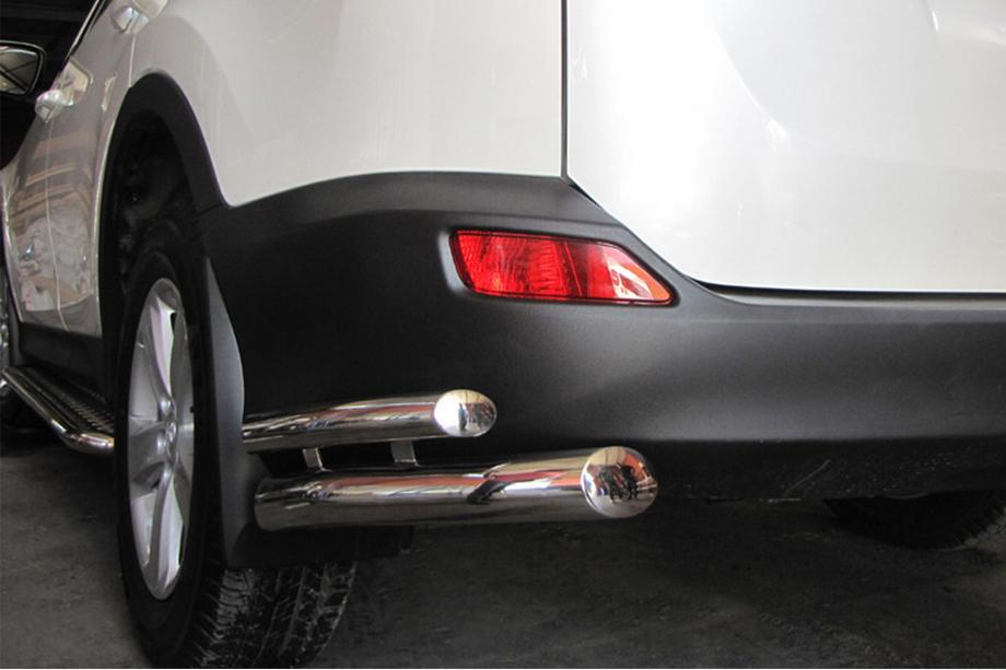 Toyota Rav 4 2013–2018 Zadné rohové chrániče AK003 (dvojité, nehrdzavejúca oceľ) Image