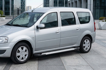 Dacia Logan MCV 2004–2014 Bočné nášľapy typu X5 (2 ks, hliník) fotografia 1
