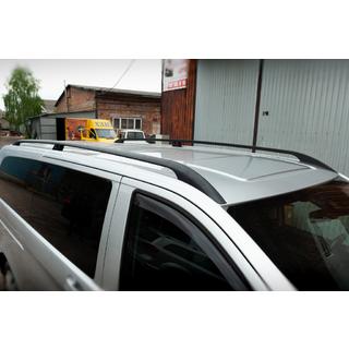 Čierne strešné lyžiny CAN Originálny dizajn (kovové nohy) Mercedes Vito/V-trieda W447 2014– fotografia 1