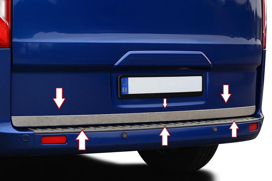 Ford Custom 2013–2022 Nerezová lišta hrany kufra Image