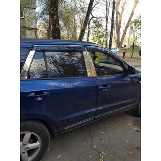 Lišty stĺpikov dverí (6 ks, nerez) Hyundai Santa Fe 2 2006–2012 fotografia 1