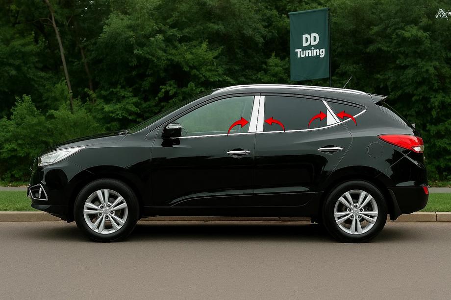 Hyundai IX-35 2010–2015 Nerezové kryty dverových stĺpikov (8 ks) Image
