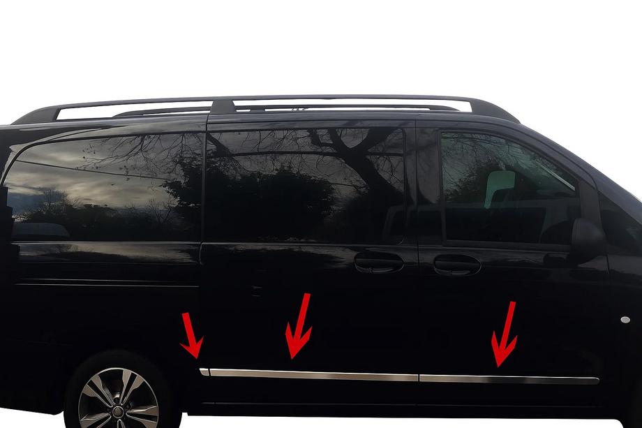 Mercedes Vito/V-trieda W447 2014– Dverné lišty (sada 6 ks, nerezová oceľ) Image