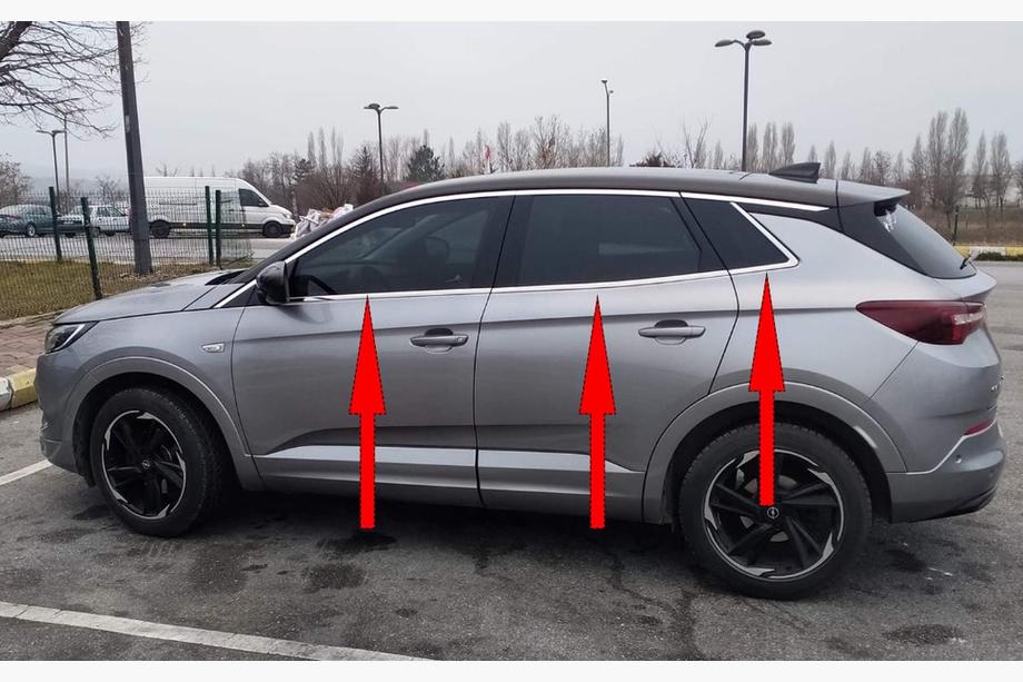Opel Grandland X 2017– Spodné okenné lišty (6 ks, nerez) Image