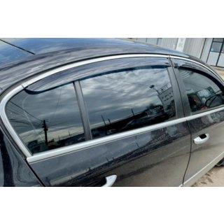 Okenné deflektory s chrómovou lištou SD (4 ks, EU, HIC) fotografia 2