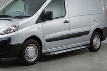 Peugeot Expert 2007–2016 Bočné nášľapy Allmond Grey (2 ks, hliník) fotografia 1